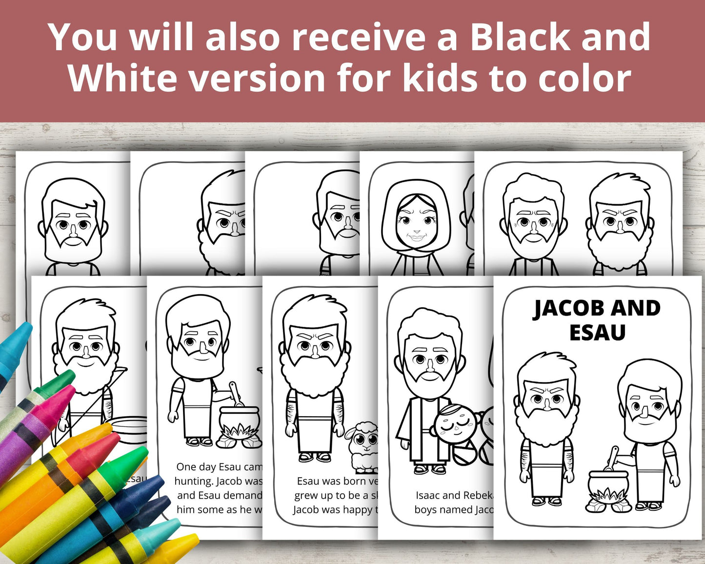Jacob and Esau Printable Posters and Coloring Pages