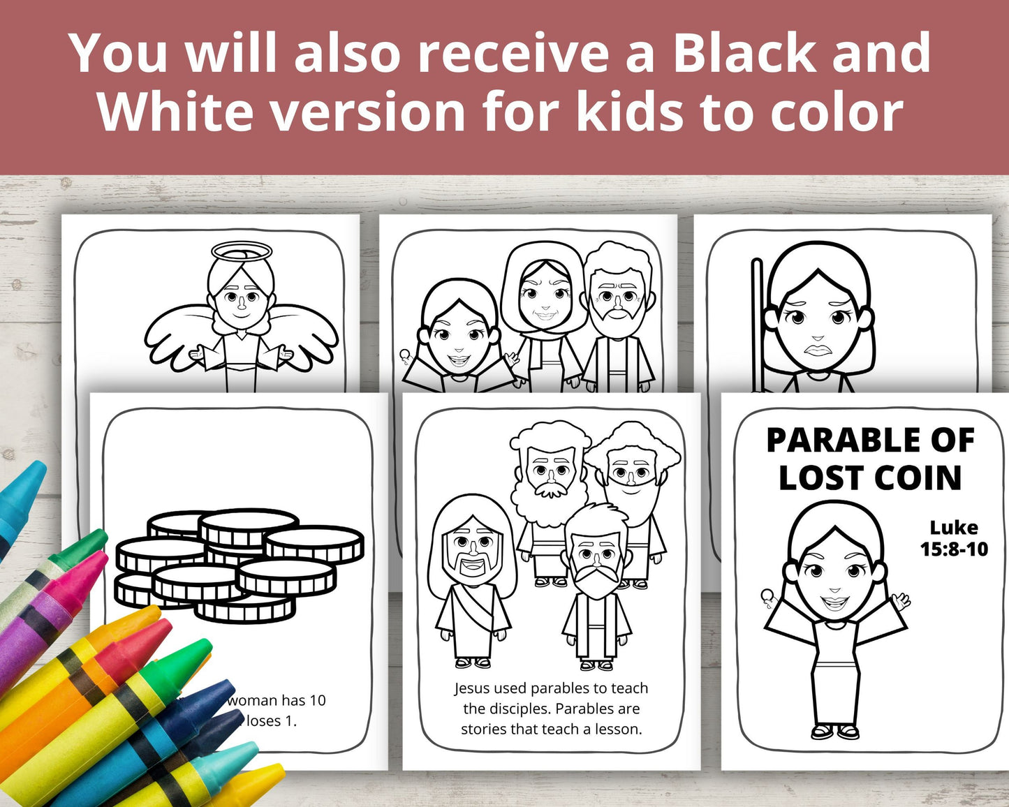 Parable of Lost Coin Printable Posters and Coloring Pages
