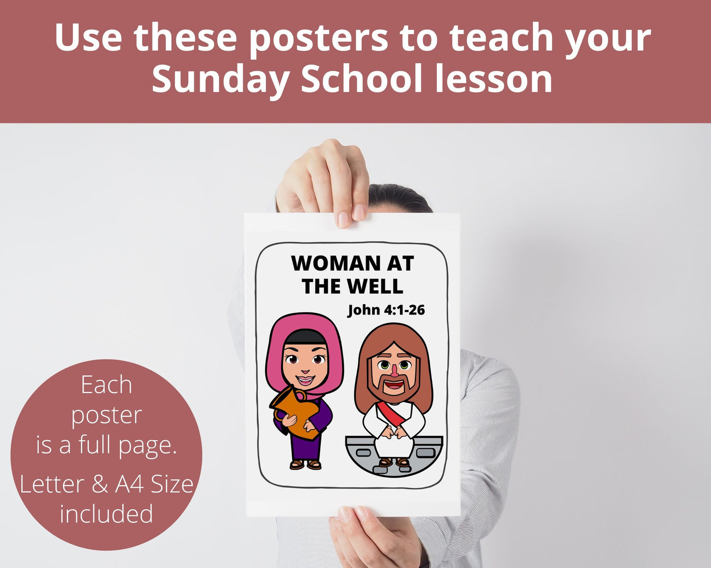Woman at the Well Printable Posters and Coloring Pages
