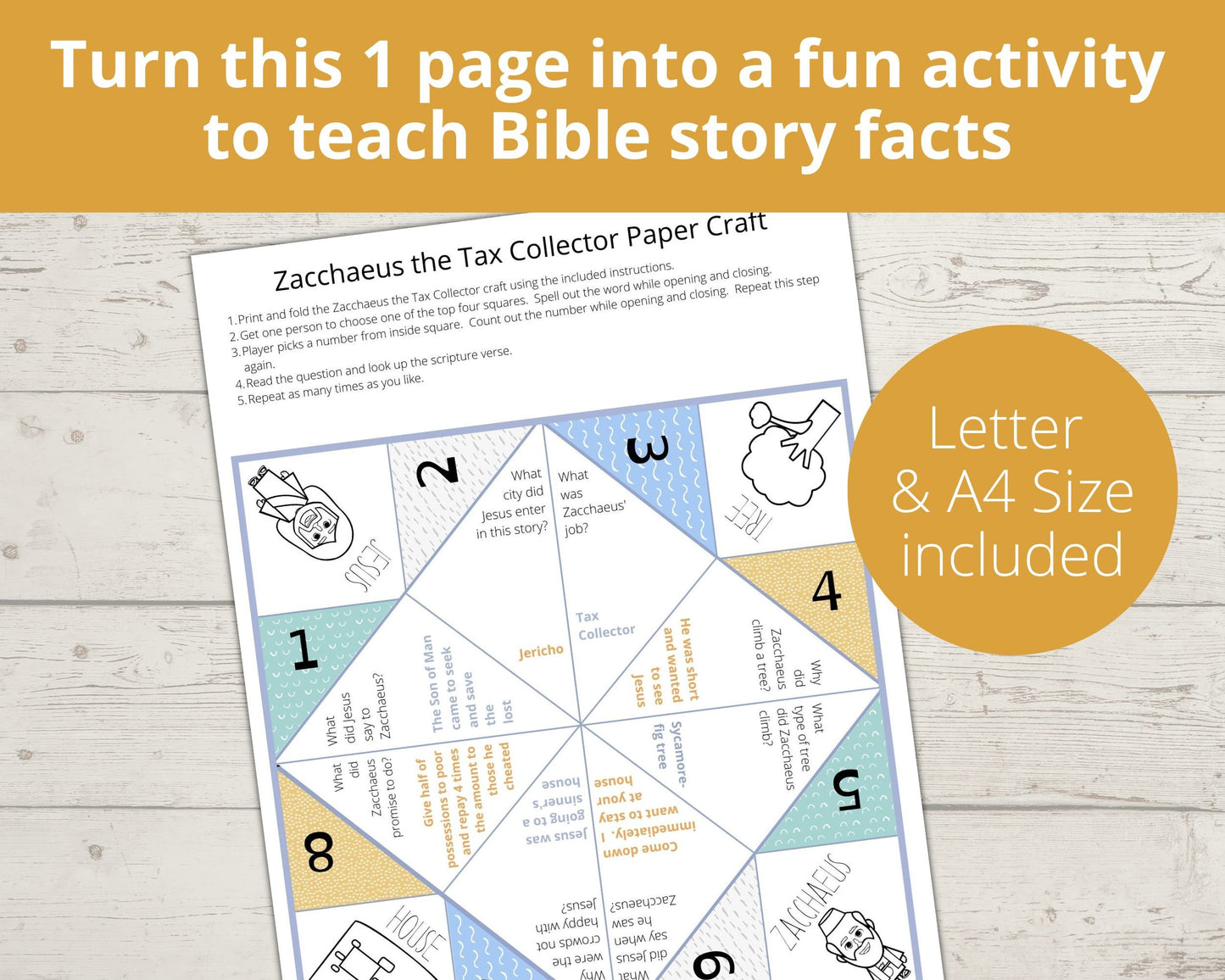 Zacchaeus Printable Cootie Catcher