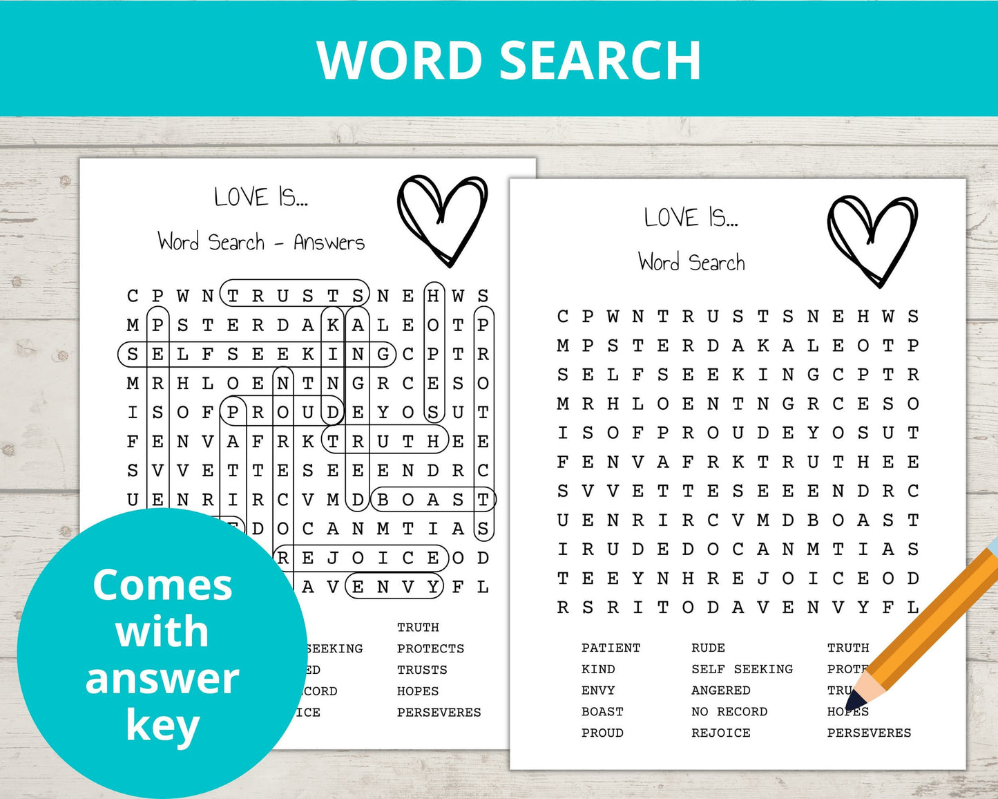 Love is Patient Love is Kind Printable Activity Pack