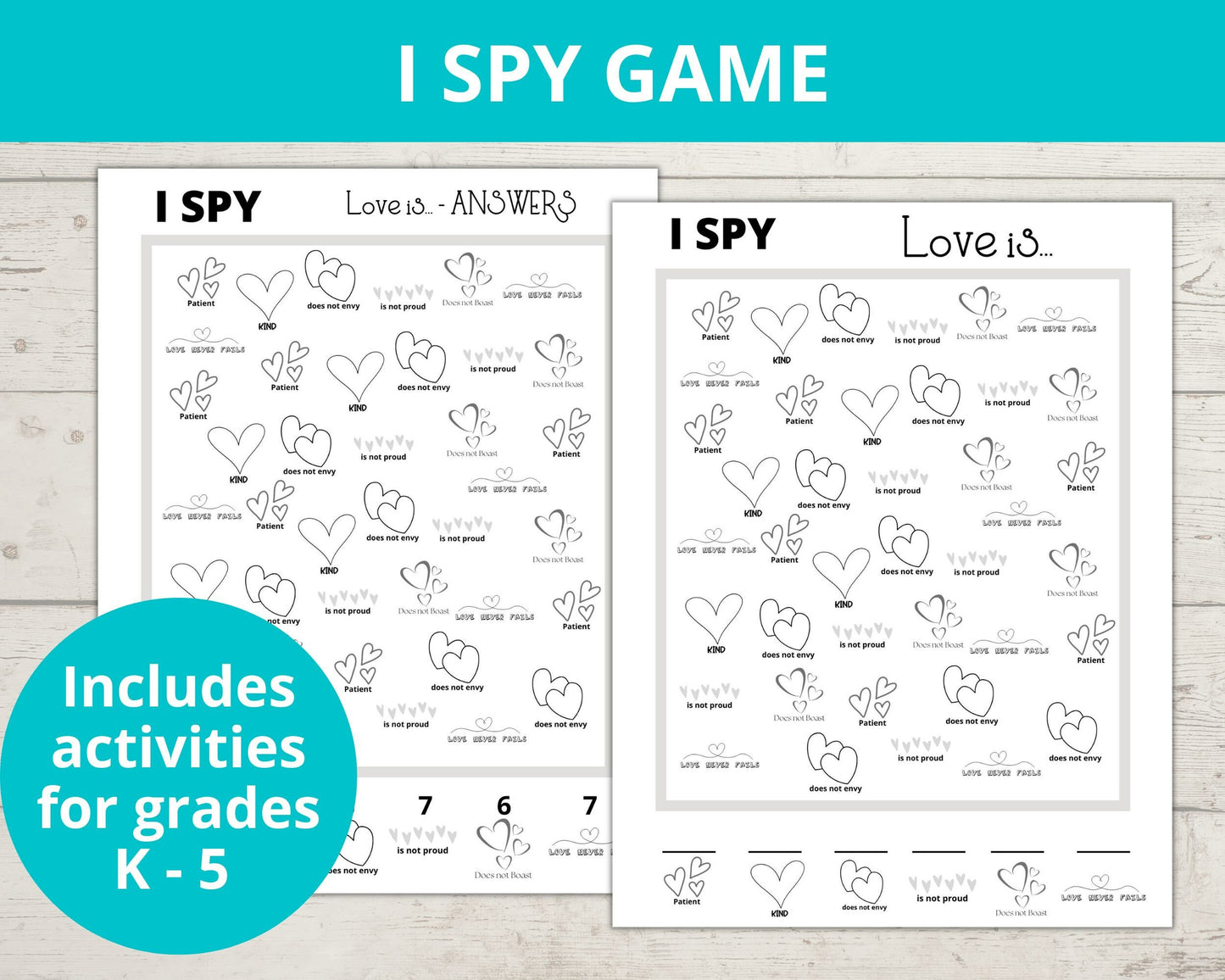 Love is Patient Love is Kind Printable Activity Pack