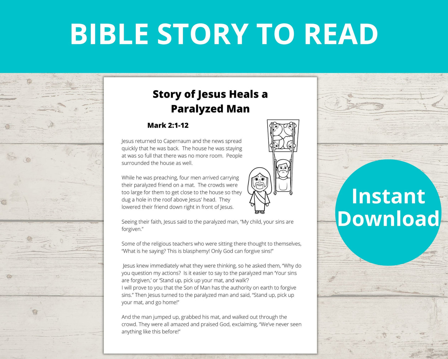 Jesus Heals a Paralyzed Man Activity Pack