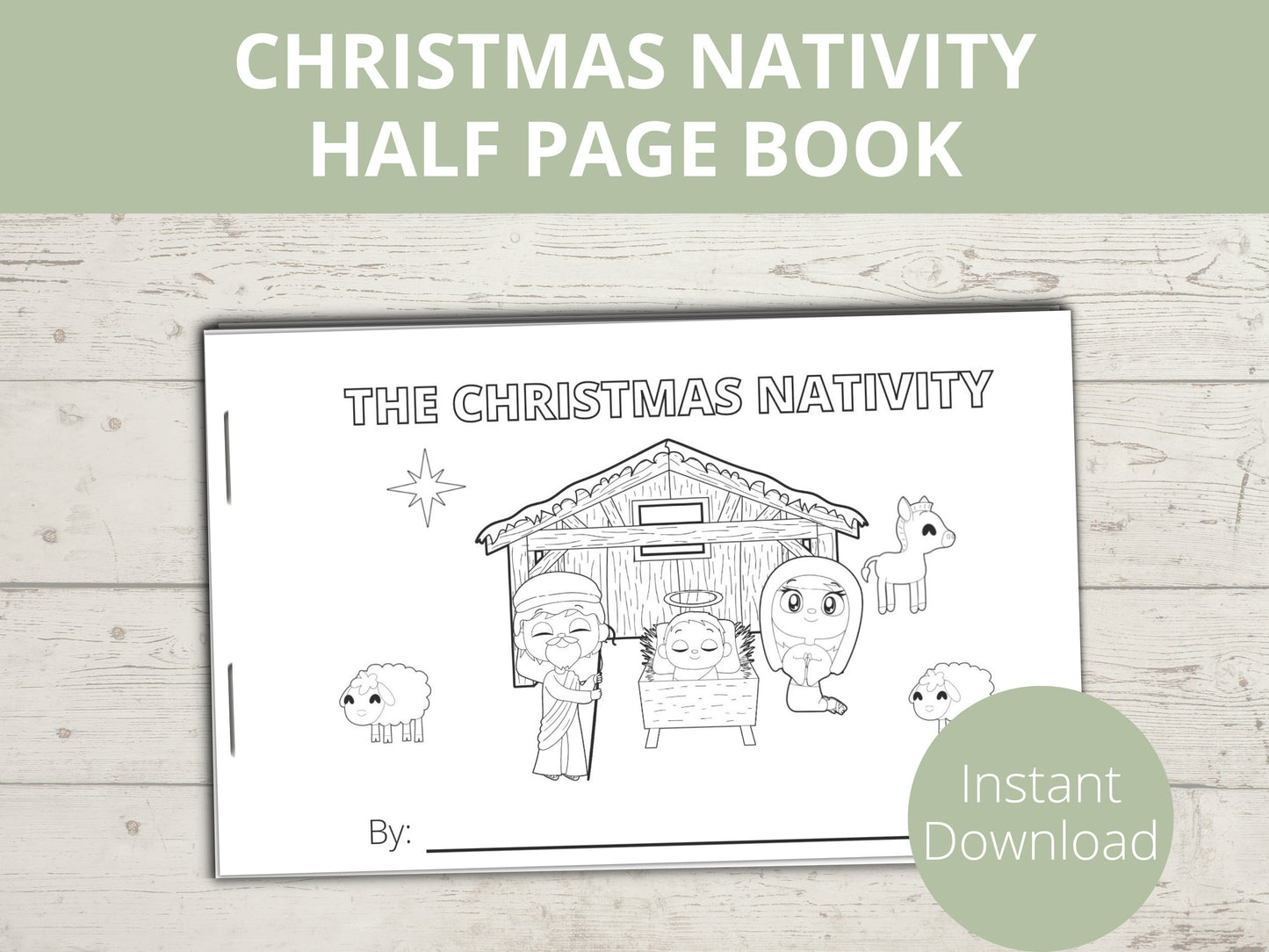 Christmas Nativity Printable Half Page Book