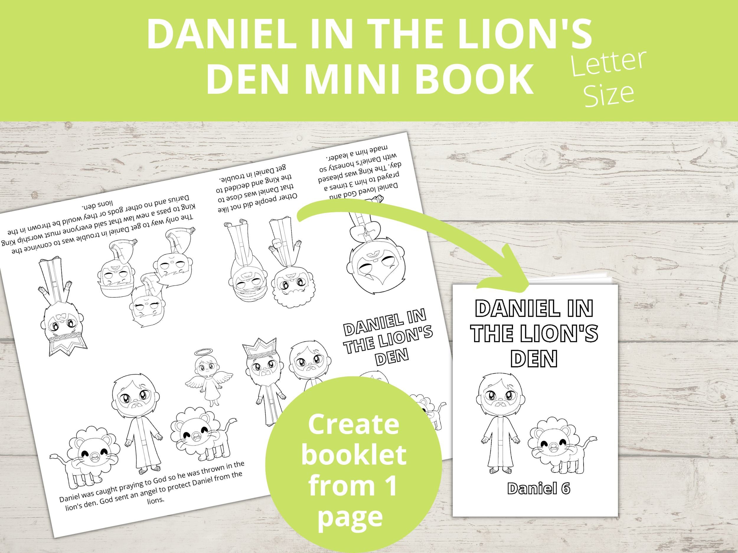 Daniel in the Lion's Den Printable Mini Book – Stored Up Treasure
