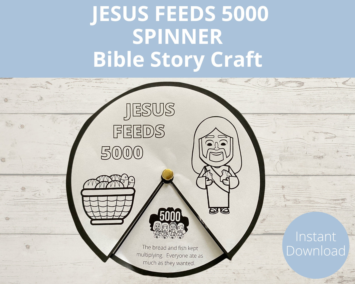 Jesus Feeds 5000 Printable Spinner