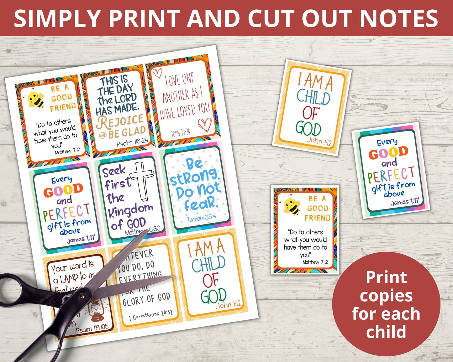 Christian Printable Lunchbox Notes for kids