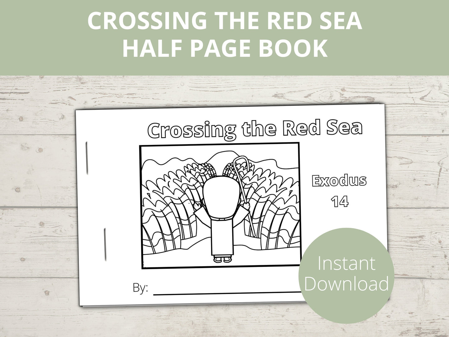 Crossing the Red Sea Printable Half Page Book