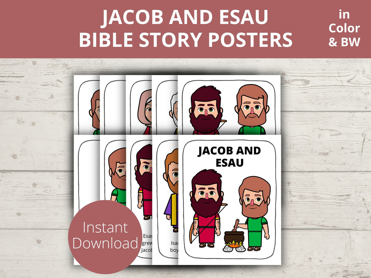 Jacob and Esau Printable Posters and Coloring Pages