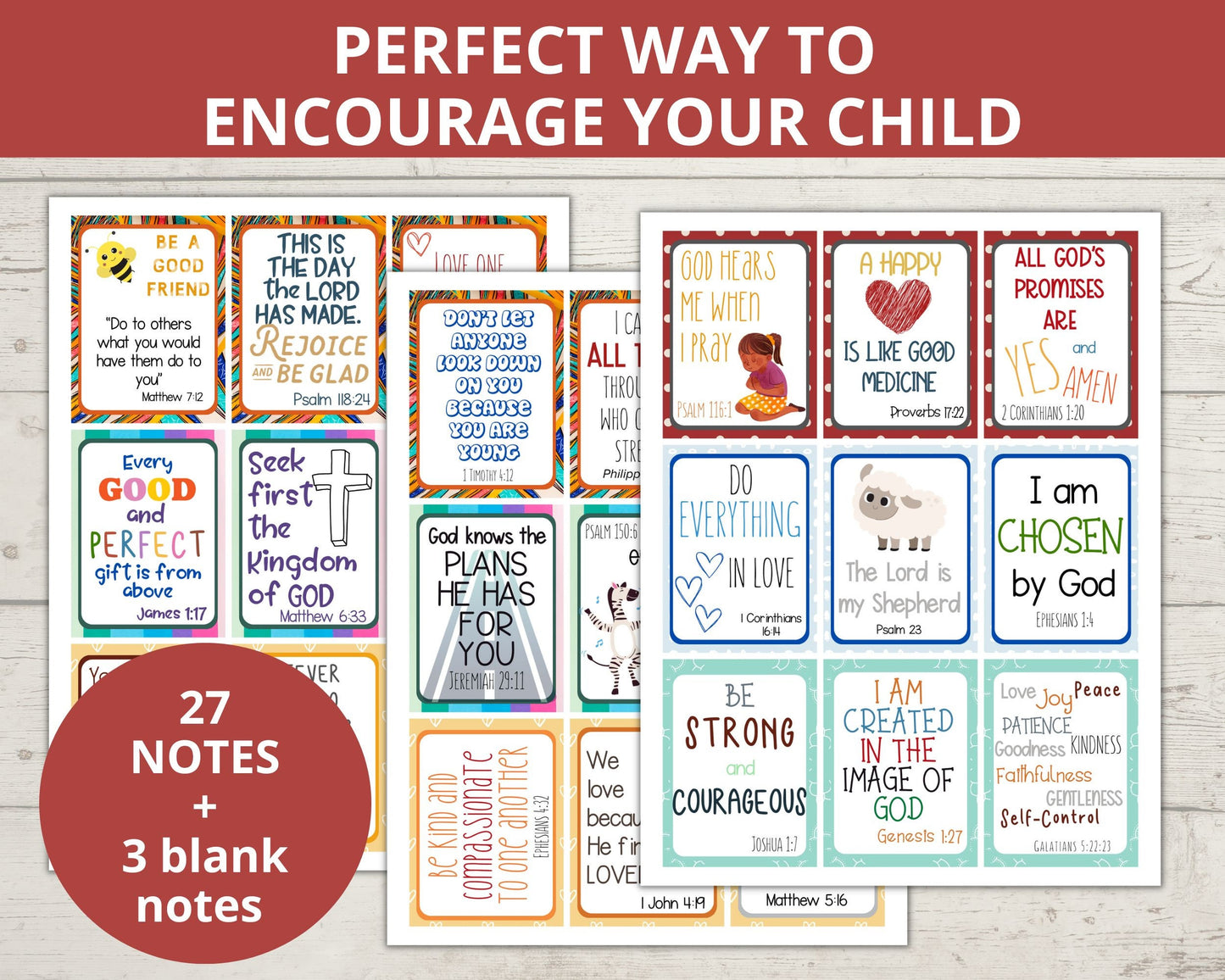 Christian Printable Lunchbox Notes for kids