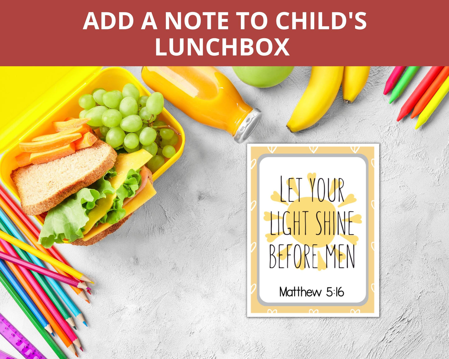 Christian Printable Lunchbox Notes for kids
