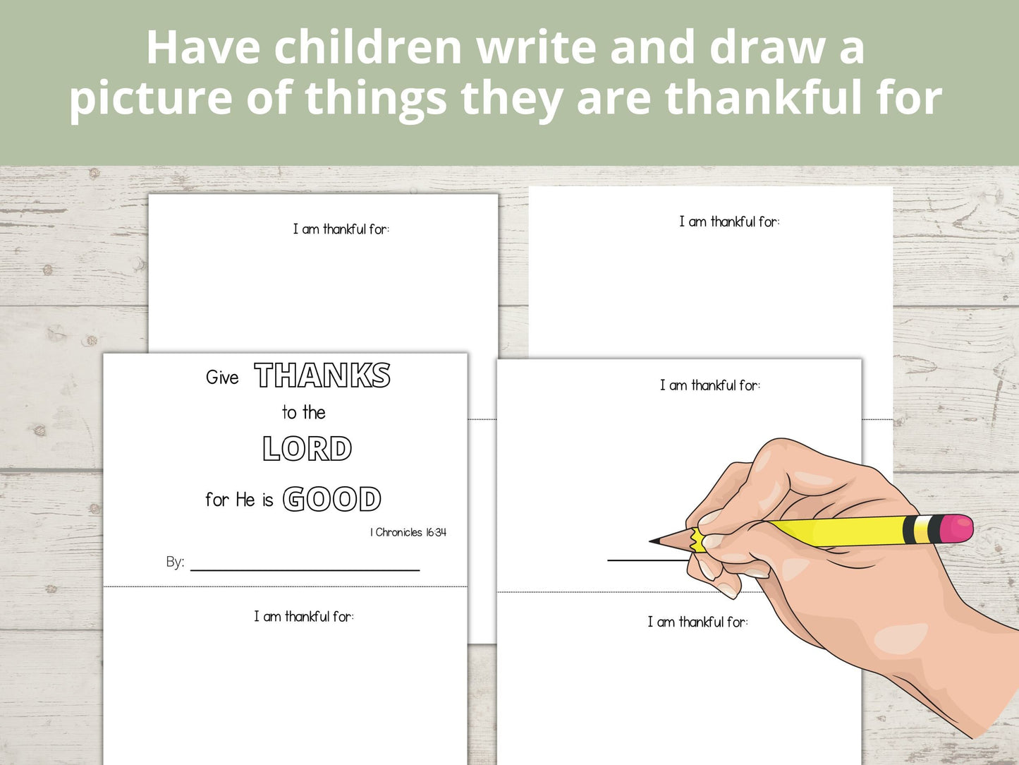 I am Thankful For Printable Half Page book