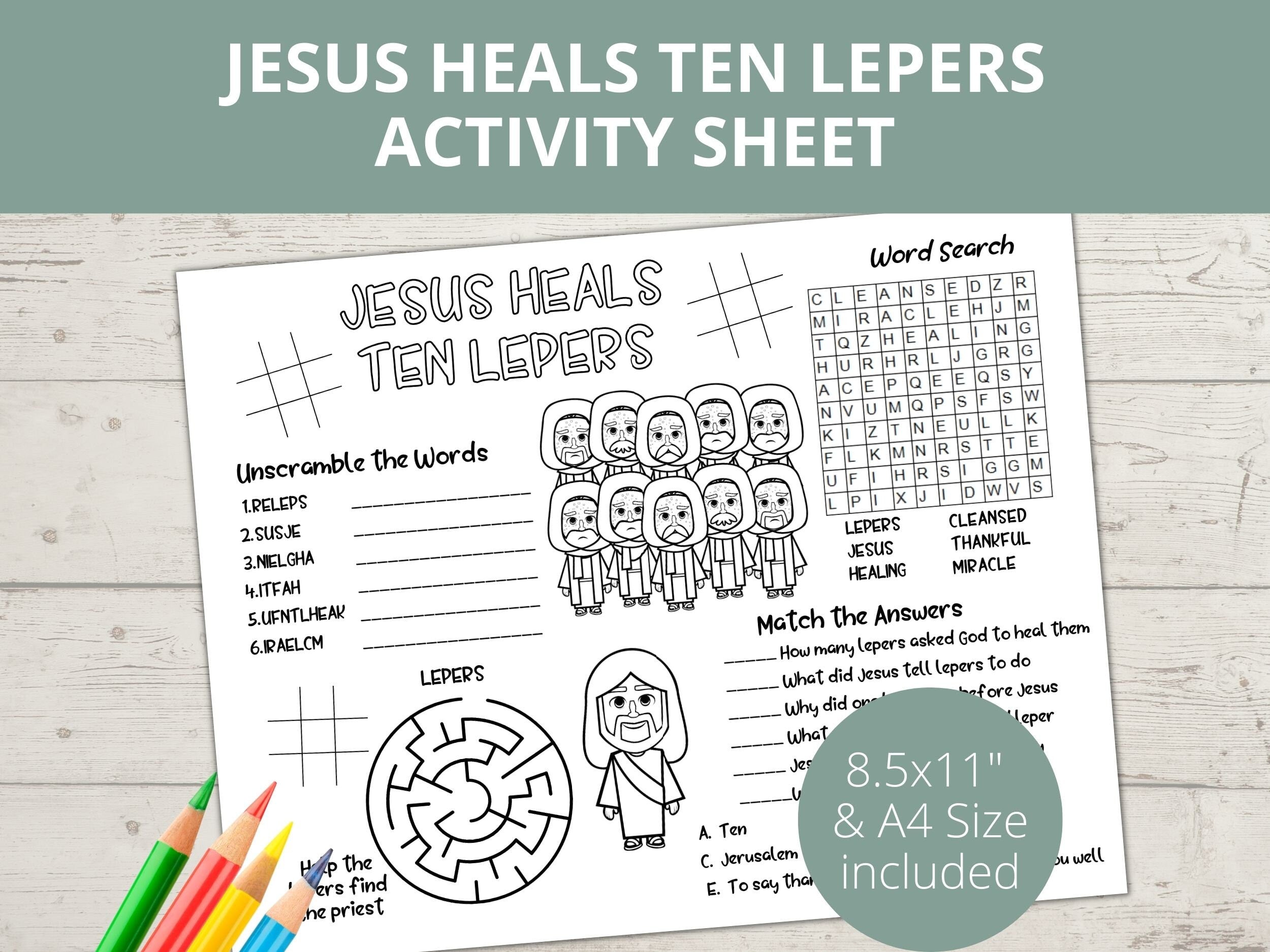 Jesus Healing The 10 Lepers Activity Sheets