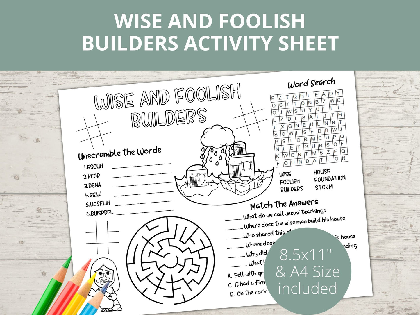 Wise and Foolish Builder Printable Activity Page