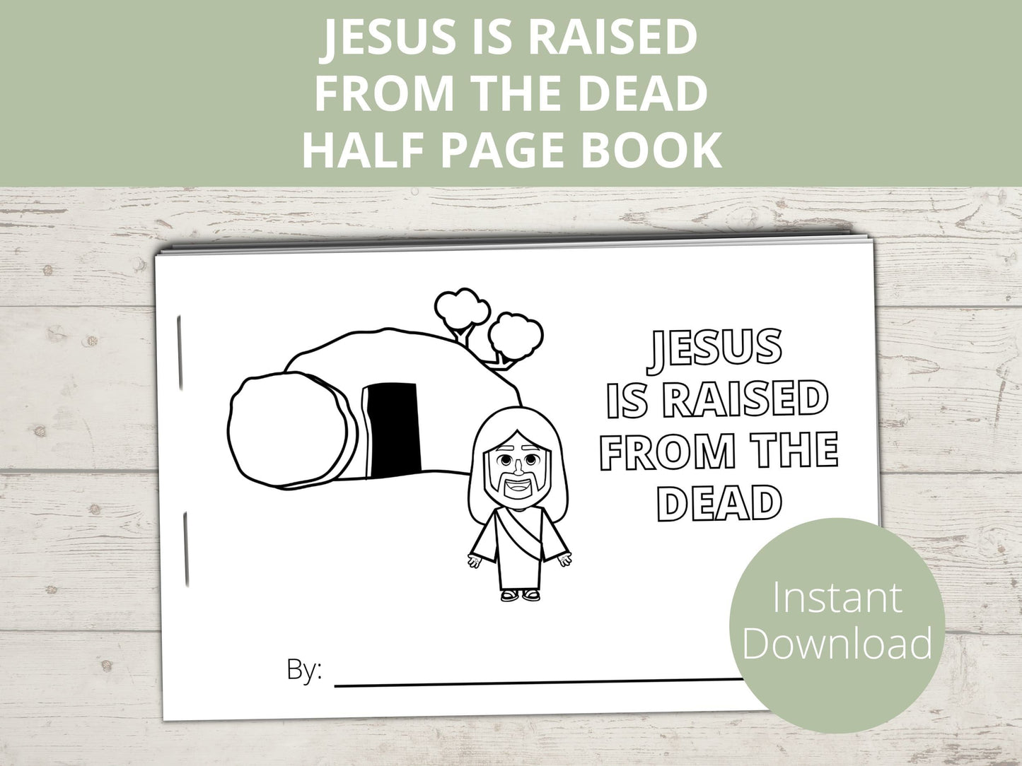 Jesus is Raised from the Dead Printable Half Page Book