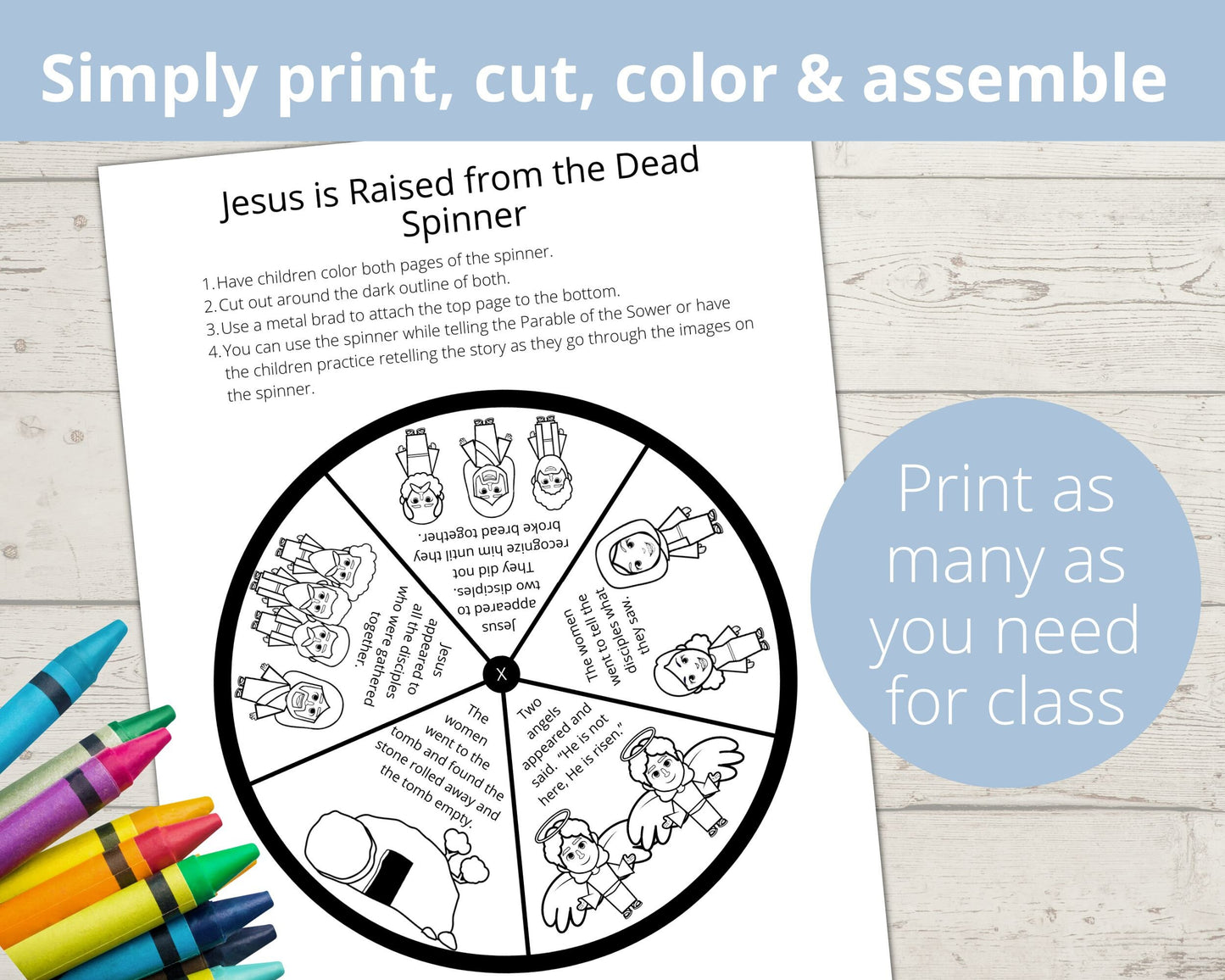 Jesus is Raised from the Dead Printable Spinner