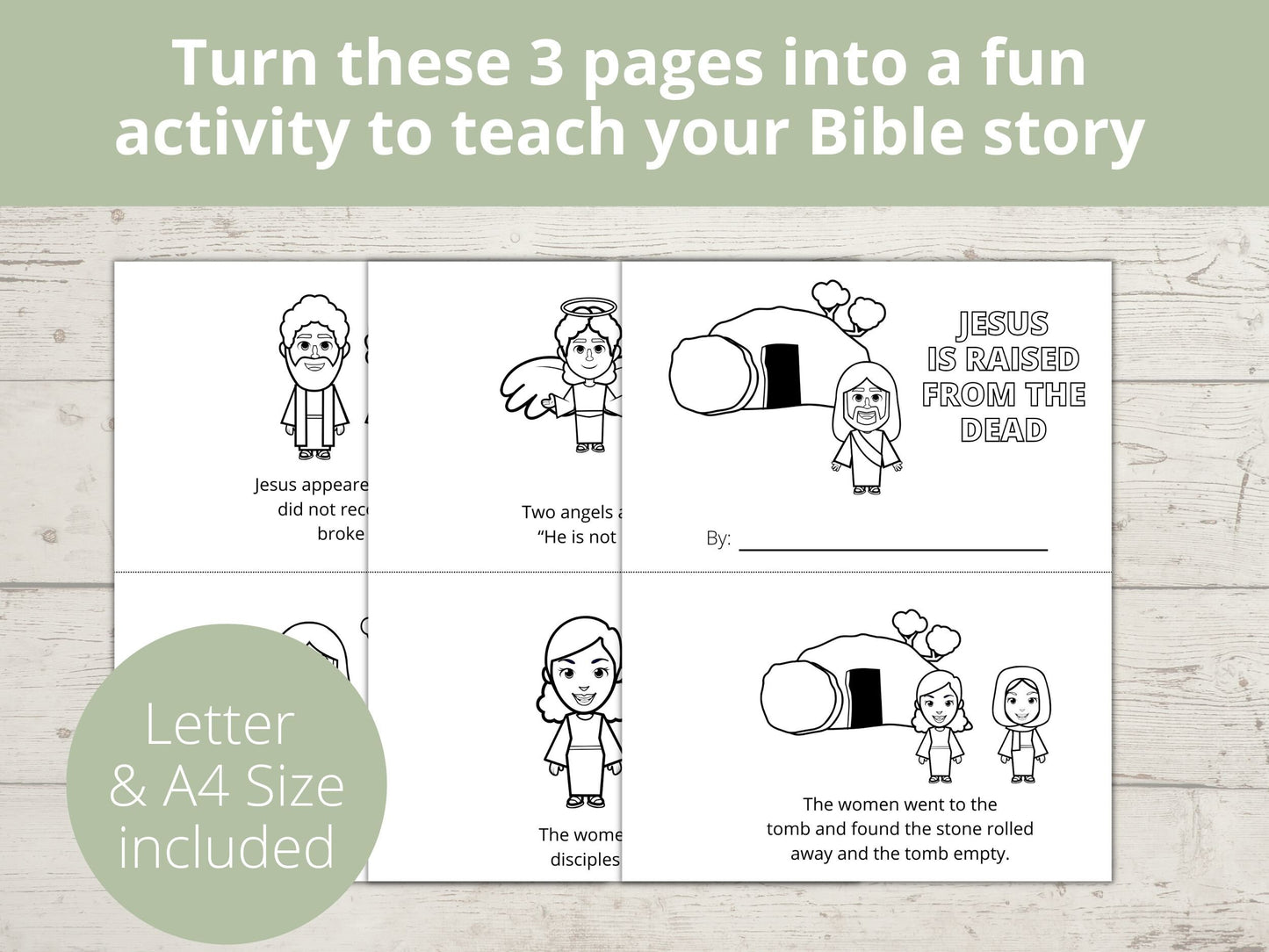 Jesus is Raised from the Dead Printable Half Page Book
