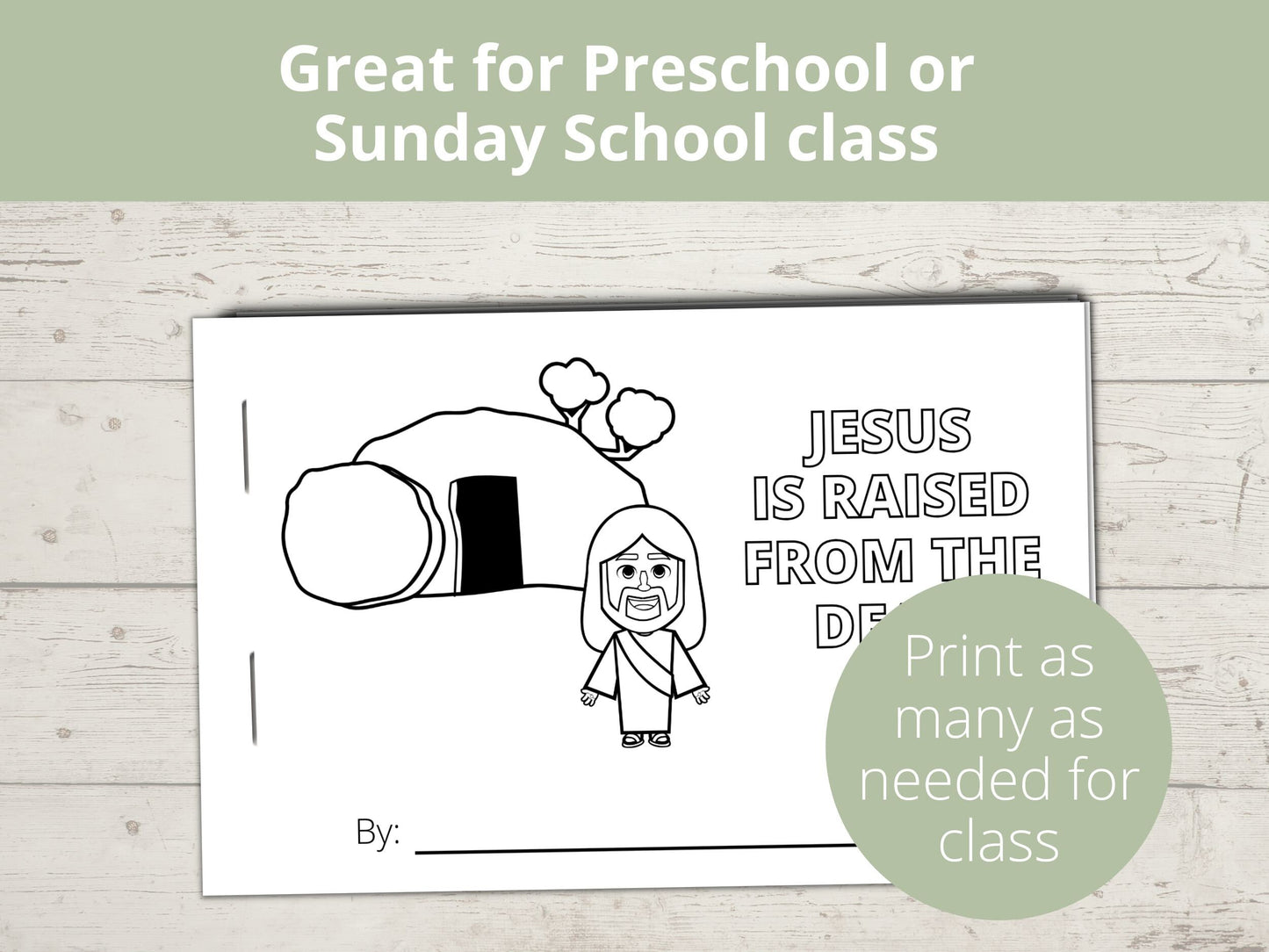 Jesus is Raised from the Dead Printable Half Page Book