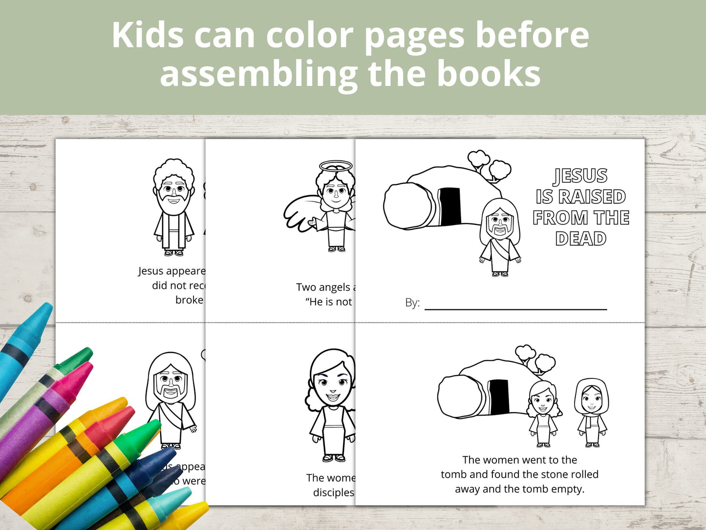 Jesus is Raised from the Dead Printable Half Page Book