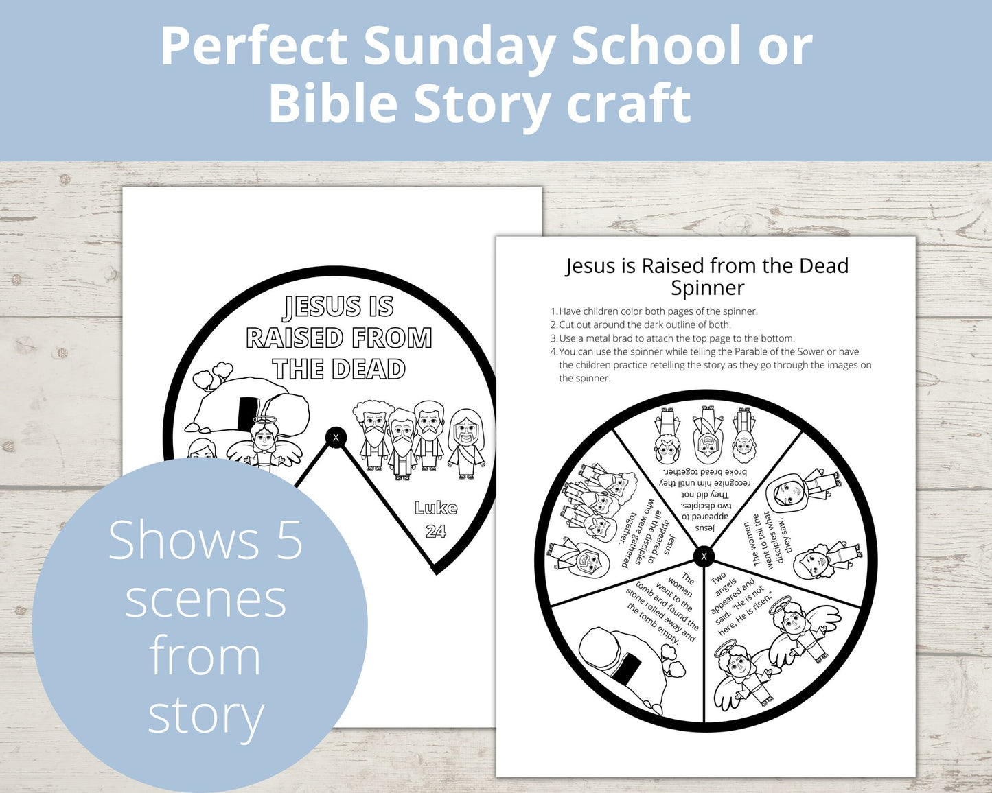 Jesus is Raised from the Dead Printable Spinner