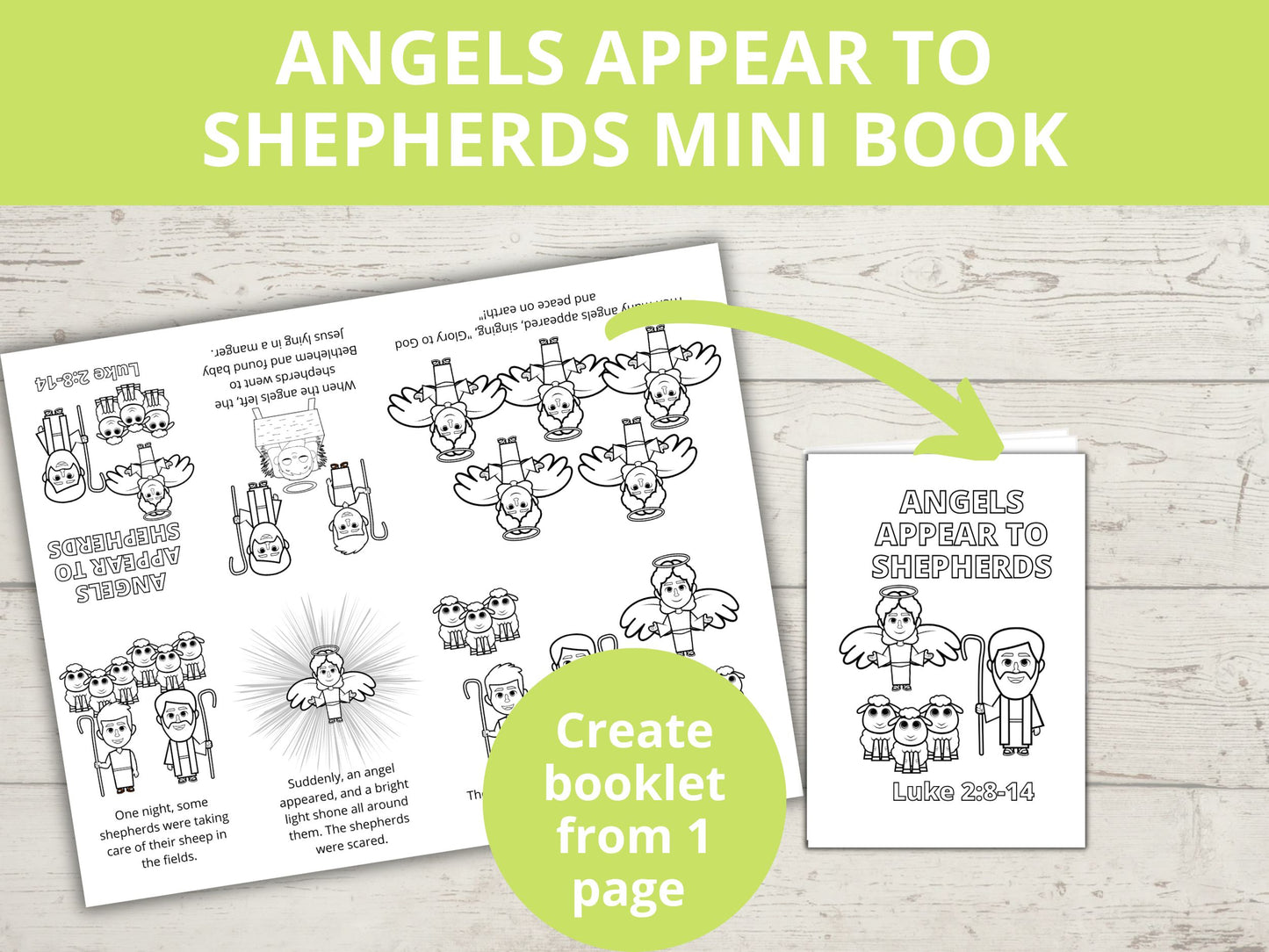 Angels Appear to Shepherds Mini Book