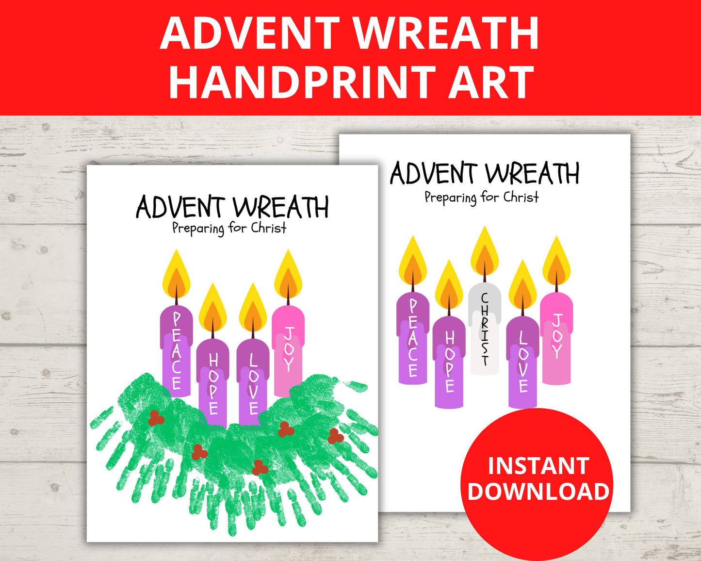 Advent Wreath Handprint Craft