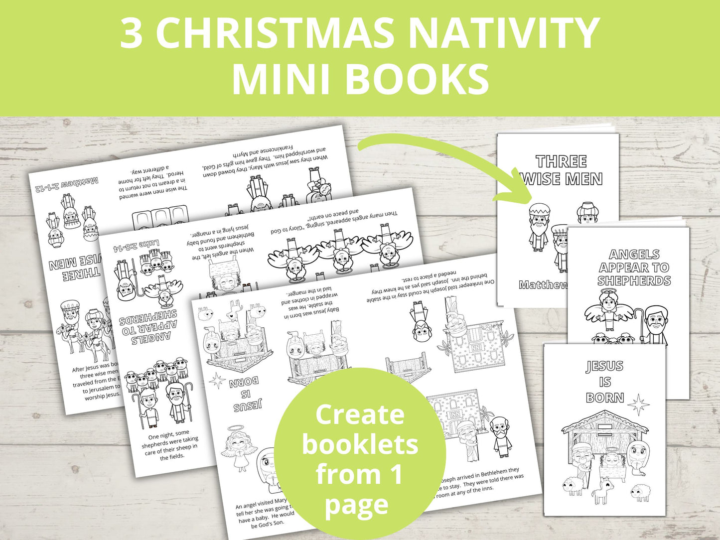 Set of 3 Christmas Nativity Mini Books