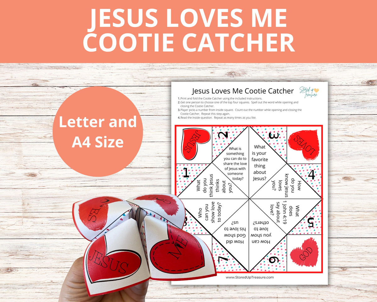 Jesus Loves Me Cootie Catcher – Stored Up Treasure