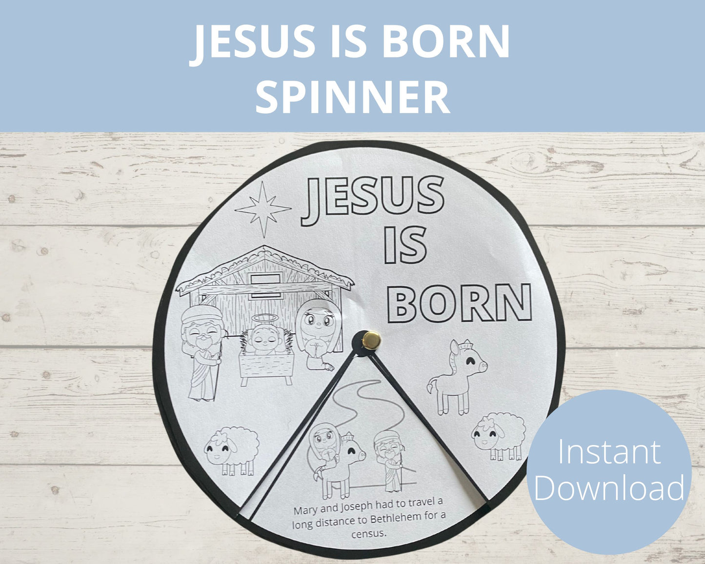 Jesus is Born Printable Spinner