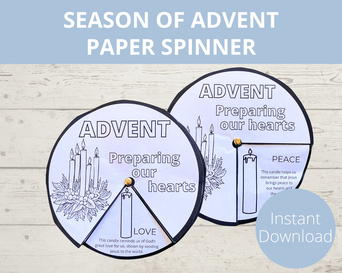 Advent Wreath Printable Spinner