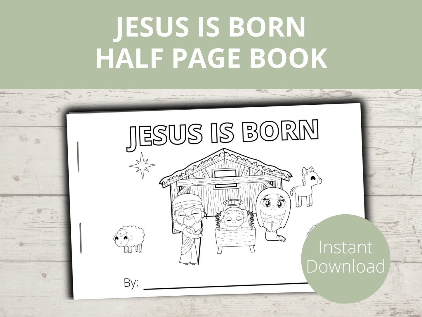 Jesus is Born Half Page Book