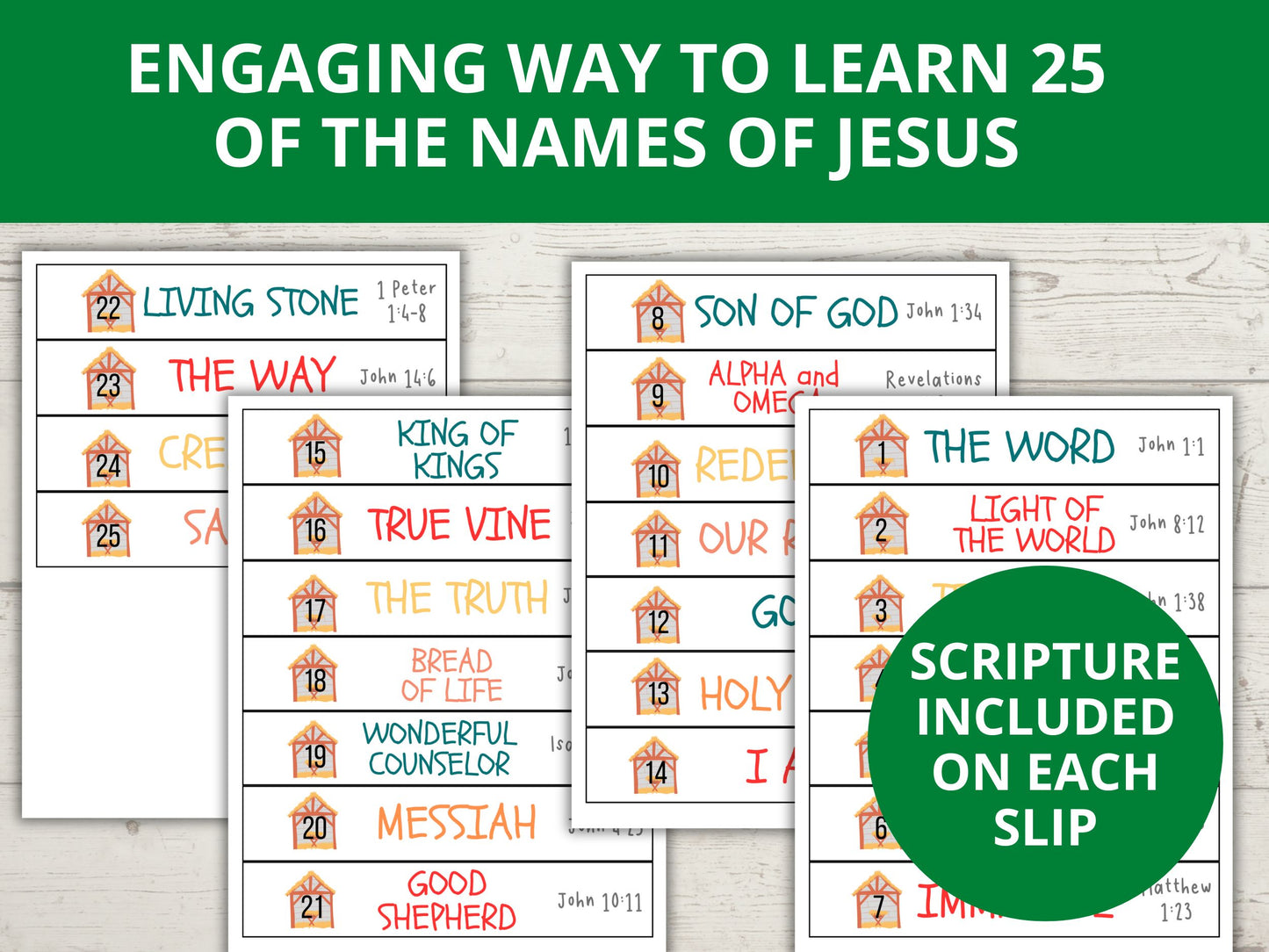 25 Names of Jesus Advent Paper Chain