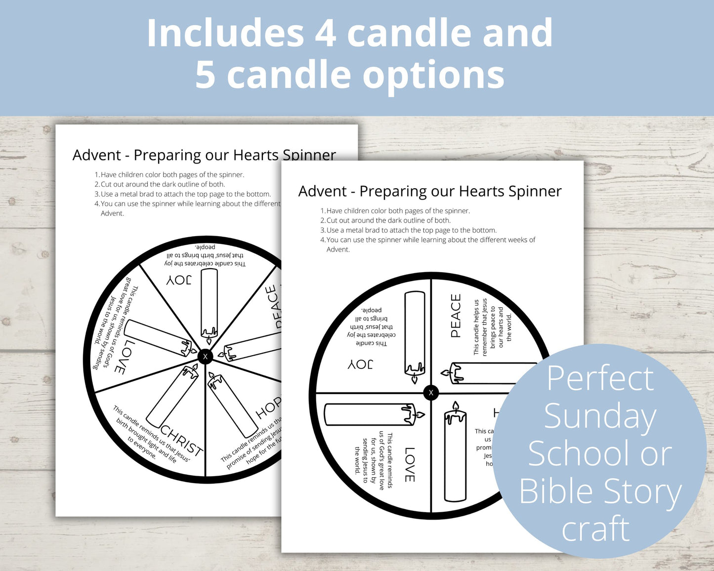 Advent Wreath Printable Spinner