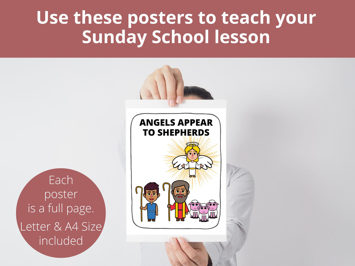 Angels Appear to Shepherds Posters and Coloring Pages