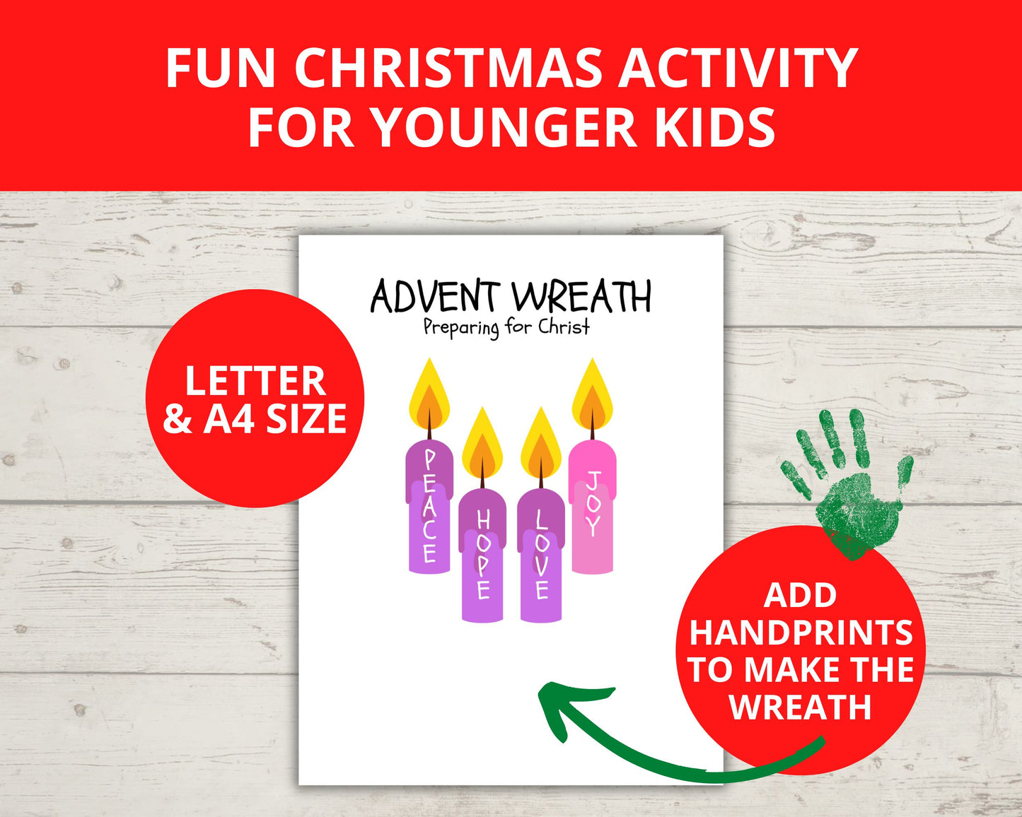 Advent Wreath Handprint Craft