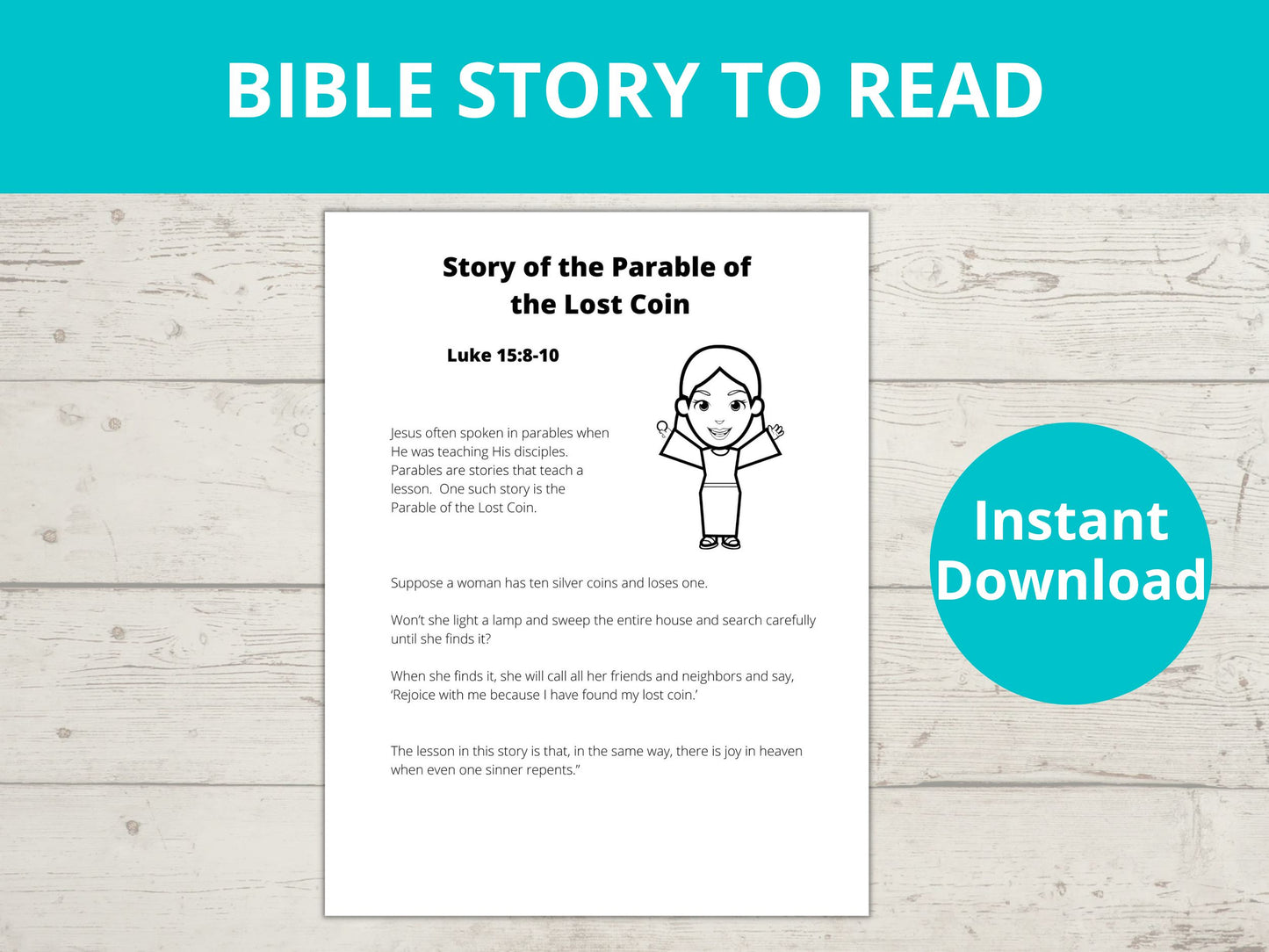 Parable of Lost Coin Printable Activity Pack