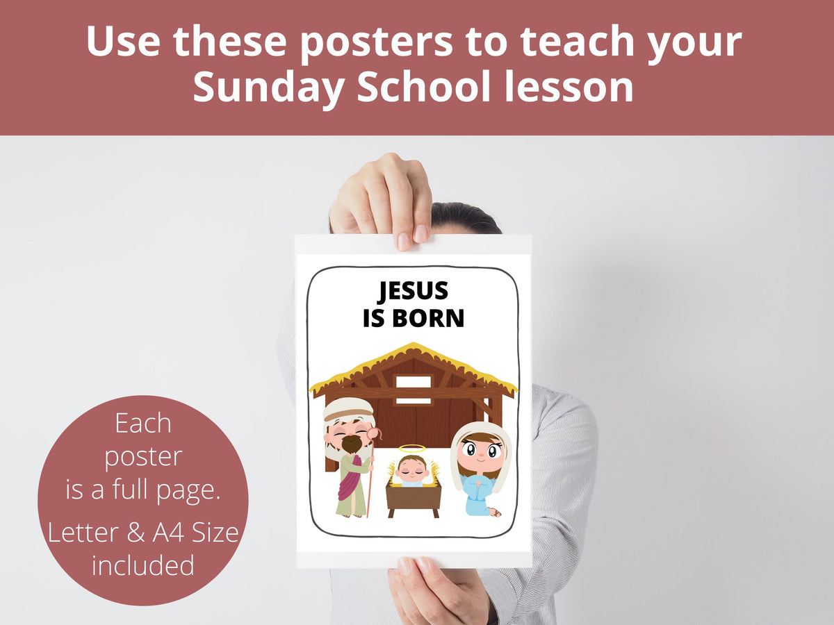 Jesus Is Born Lettering Jesus is Born Posters and Coloring Pages – Stored Up Treasure