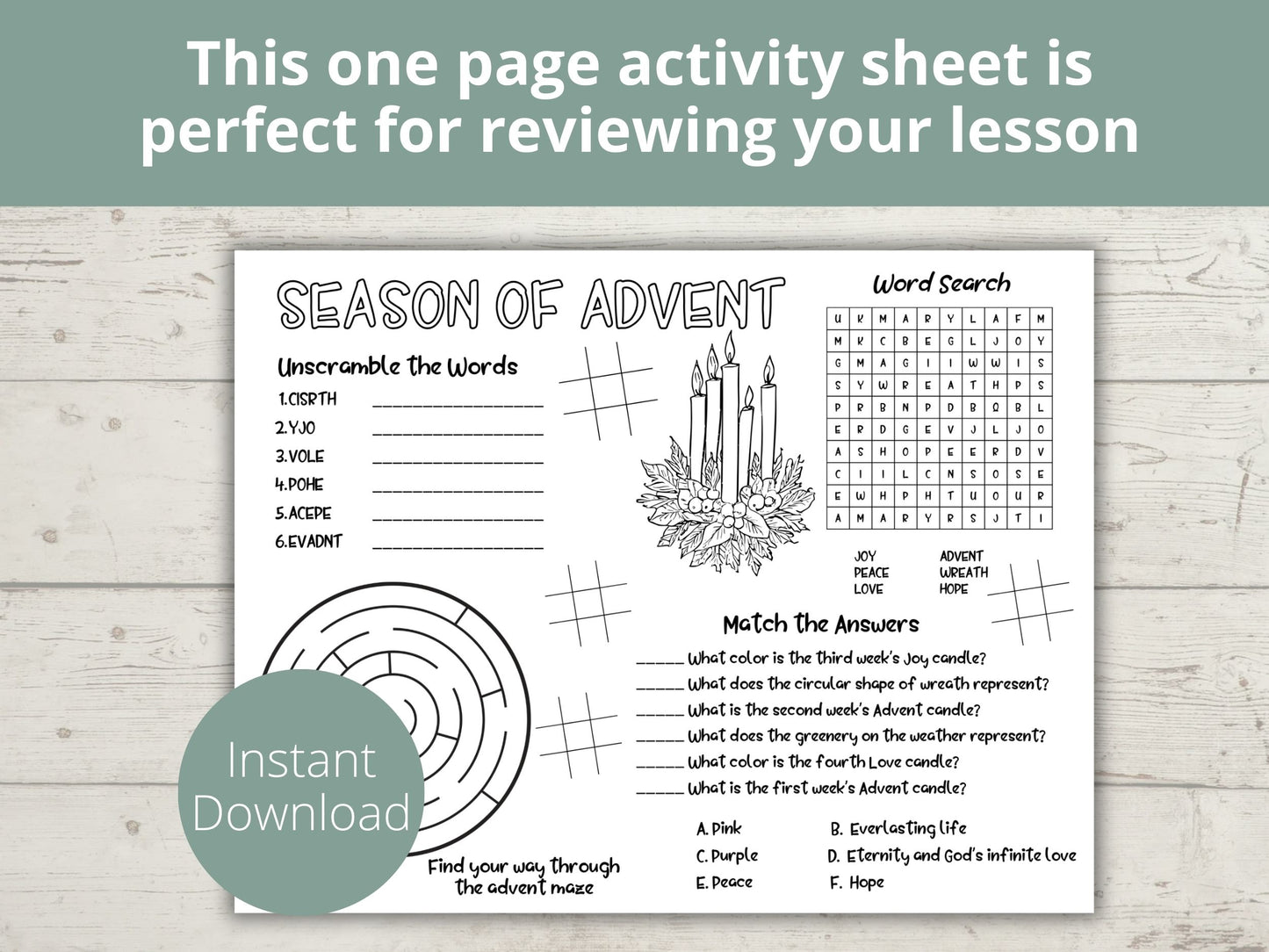 Season of Advent Activity Page