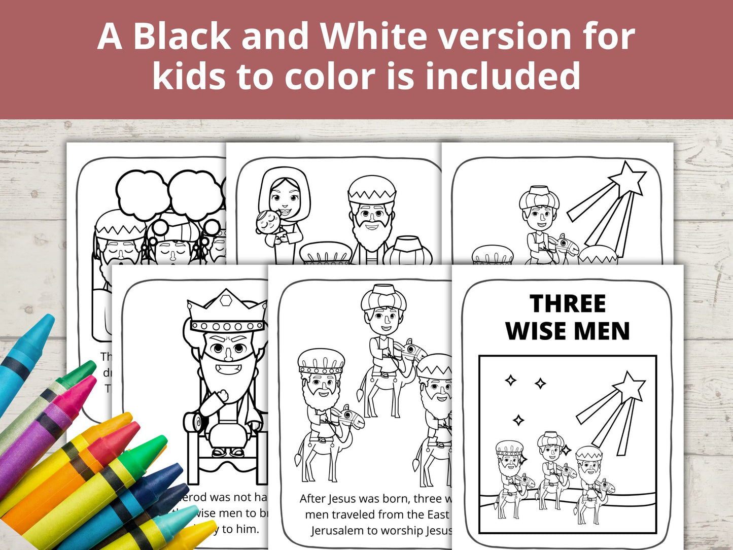 Three Wise Men Posters and Coloring Pages