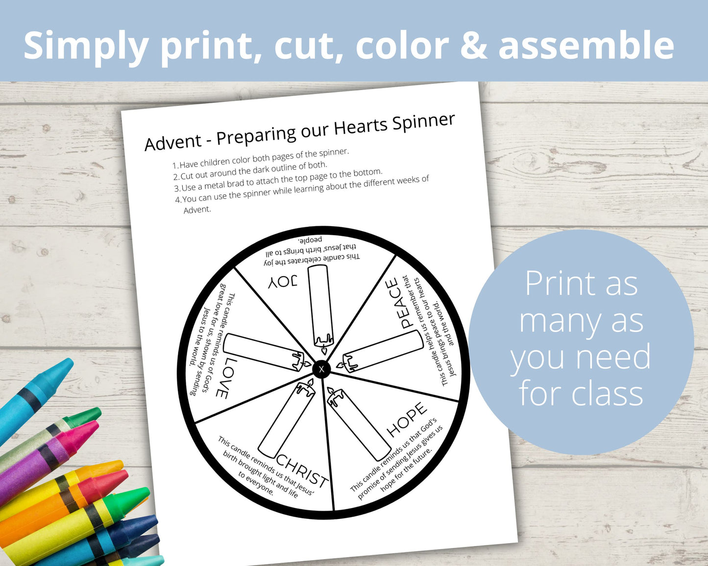 Advent Wreath Printable Spinner