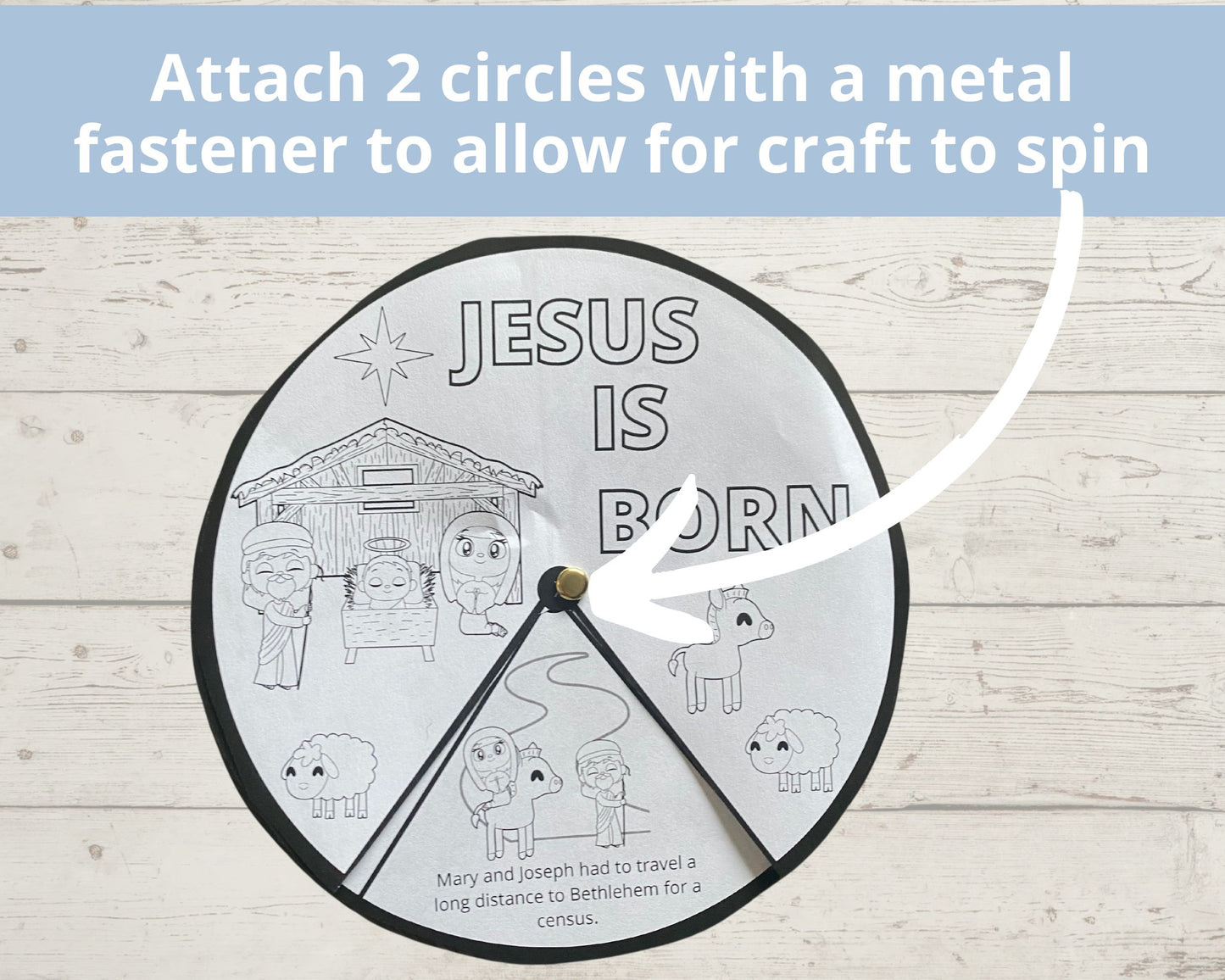 Jesus is Born Printable Spinner