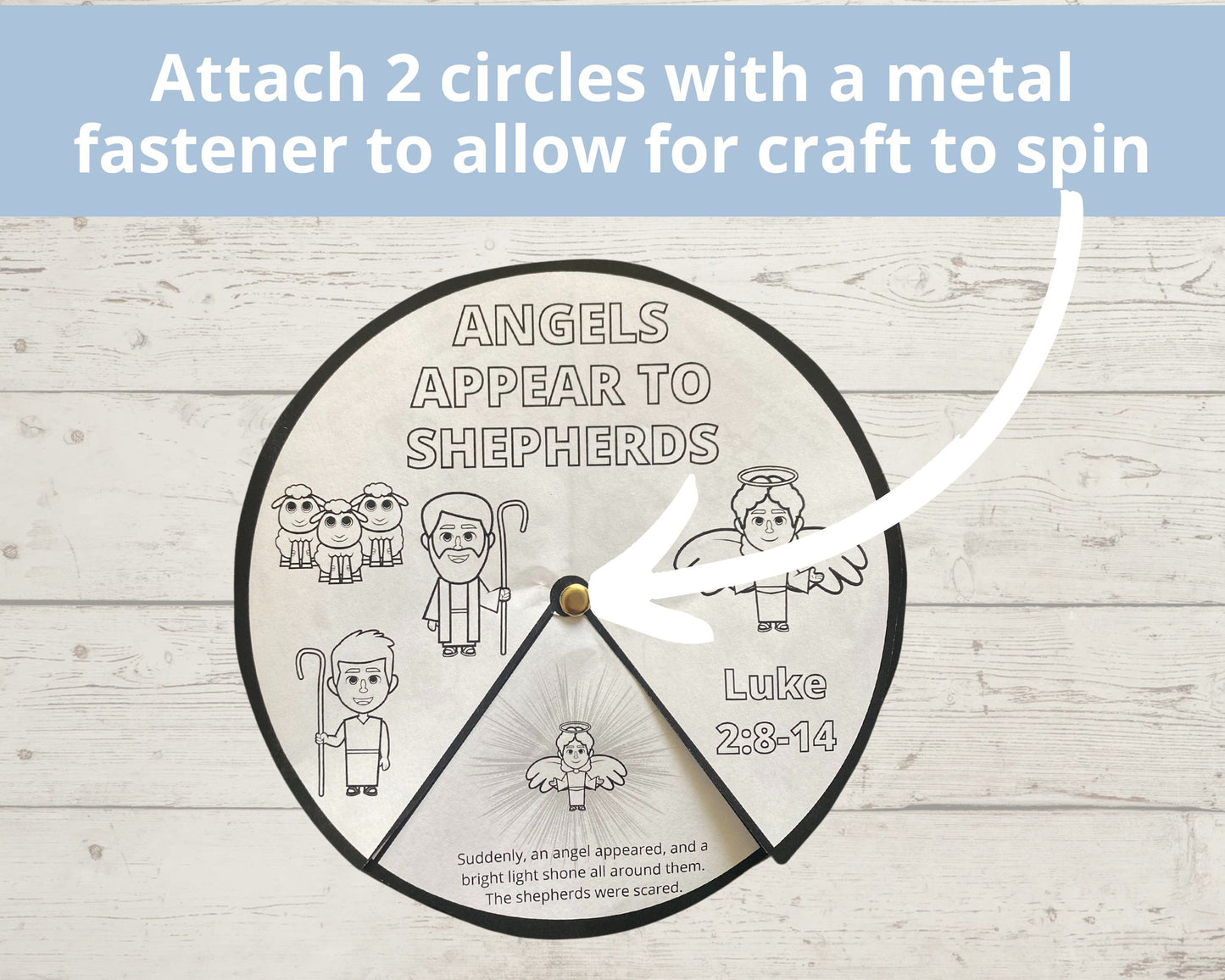 Angels Appear to Shepherds Printable Spinner