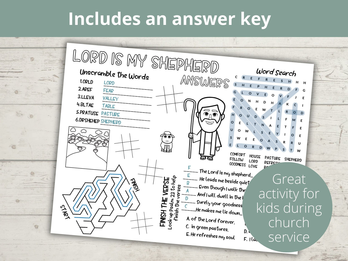 Lord is my Shepherd Activity Page