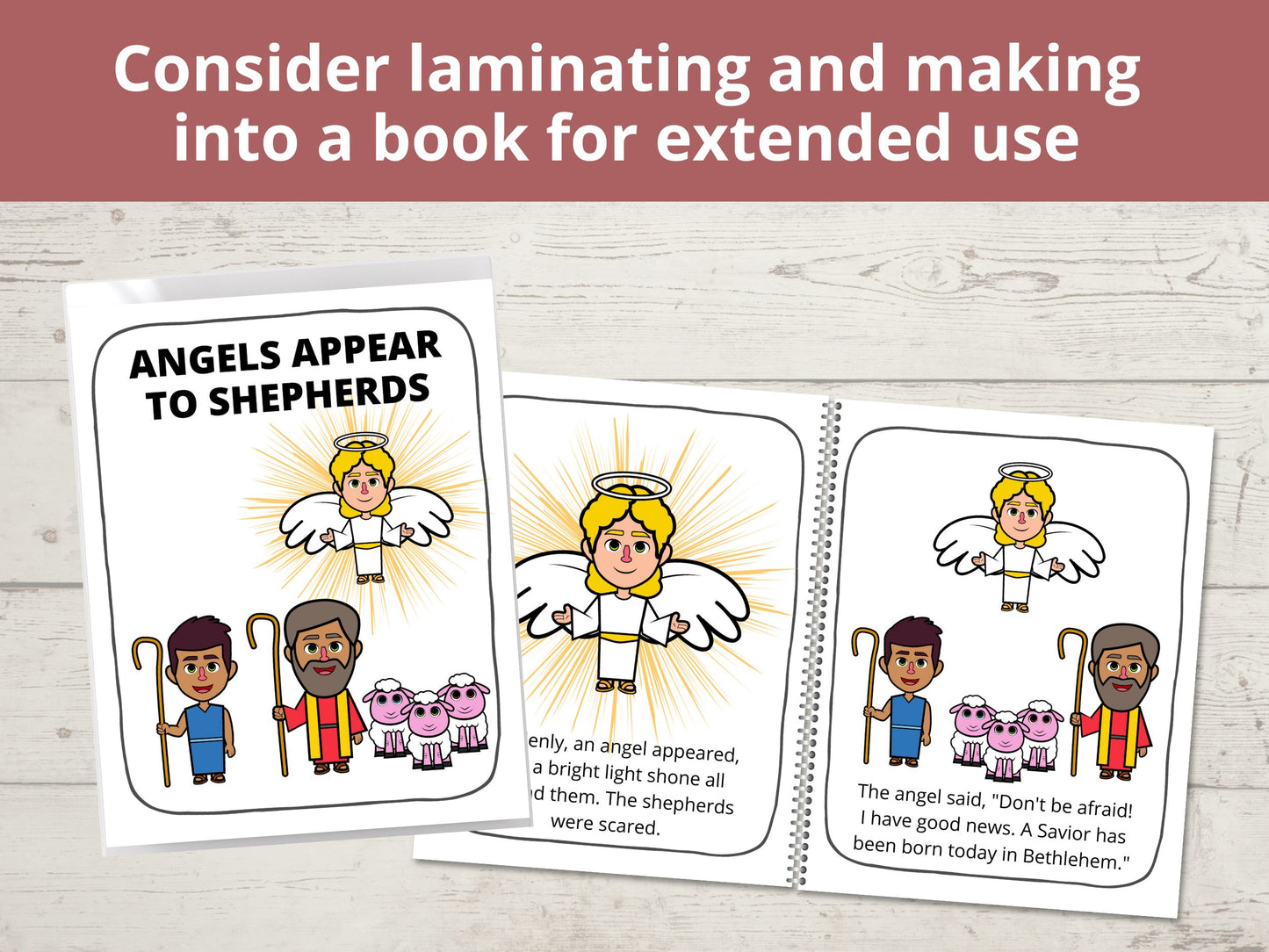 Angels Appear to Shepherds Posters and Coloring Pages