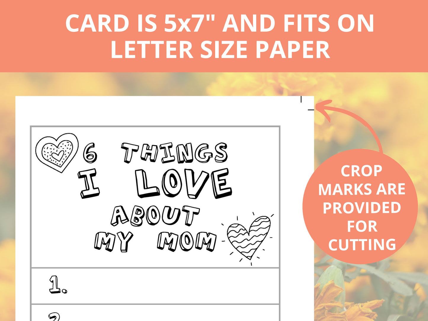 Mother's Day Card - 6 Things I love about my mom