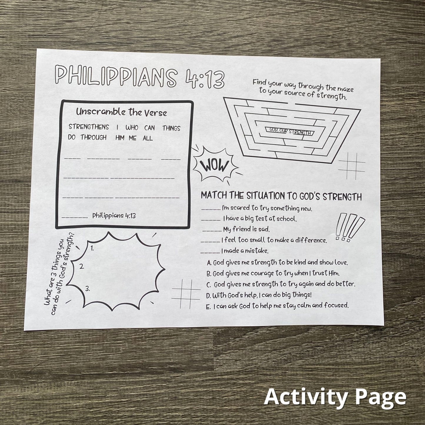 Philippians 4:13 Activity Pack