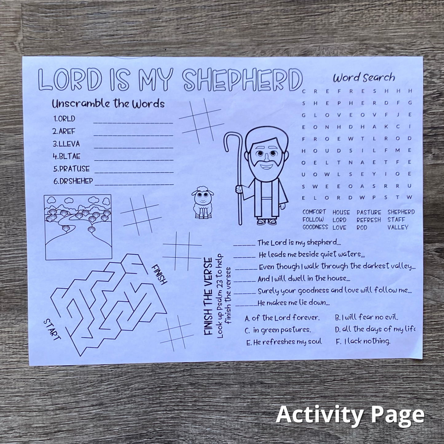Lord is my Shepherd Activity Pack
