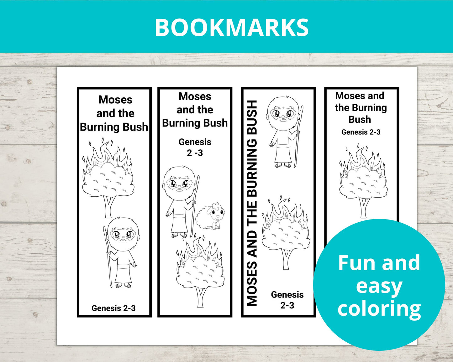 Moses and the Burning Bush Printable Activity Pack