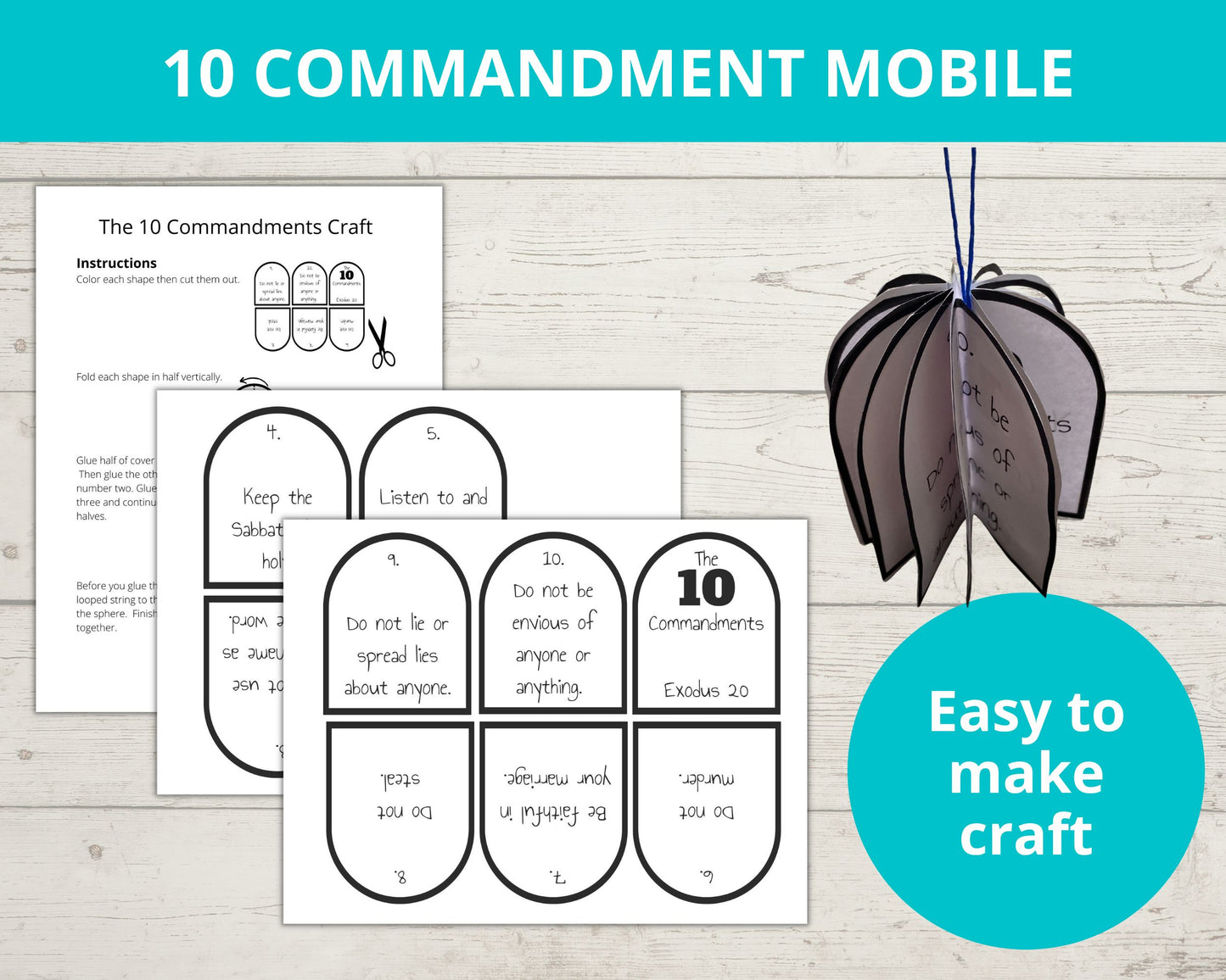 10 Commandments Printable Activity Pack