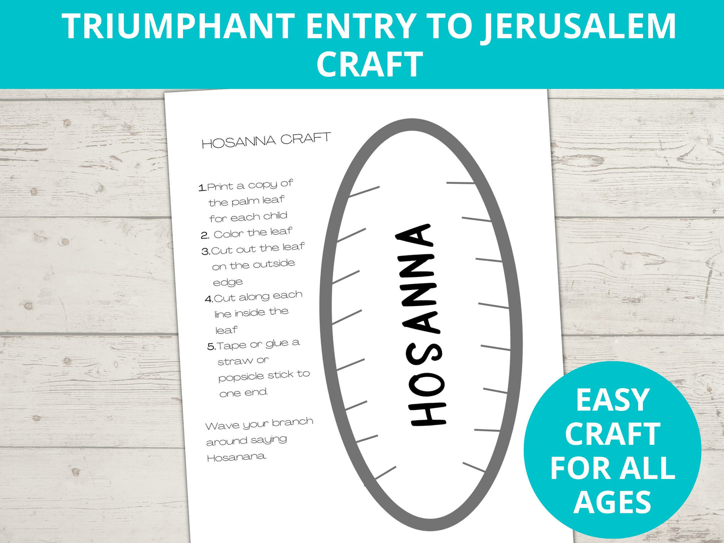 Jesus Triumphant Entry to Jerusalem Printable Activity Pack